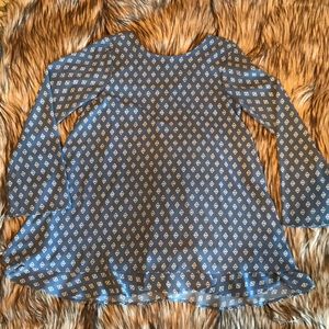 Blue and white pattern dress